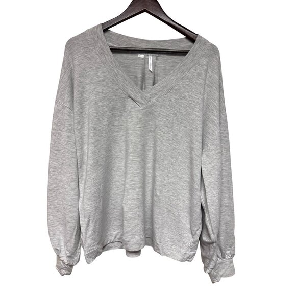 Travis Mathew Women's Sweatshirt Grey Lyocell V-Neck Soft Active Size Large - Picture 1 of 9